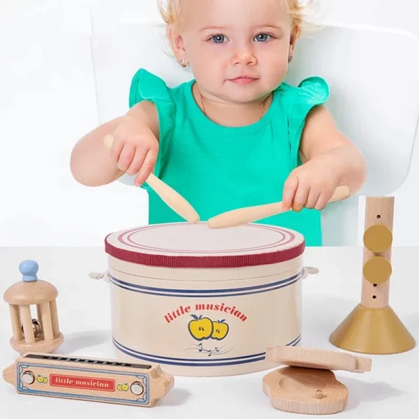 Wooden Xylophone Drum Set For Toddlers - Image 5