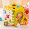 Montessori Game Baby Activity Cube Shape Match Sorter Box Color Number Clock Math Kit Educational Interactive Toys For Kids Gift