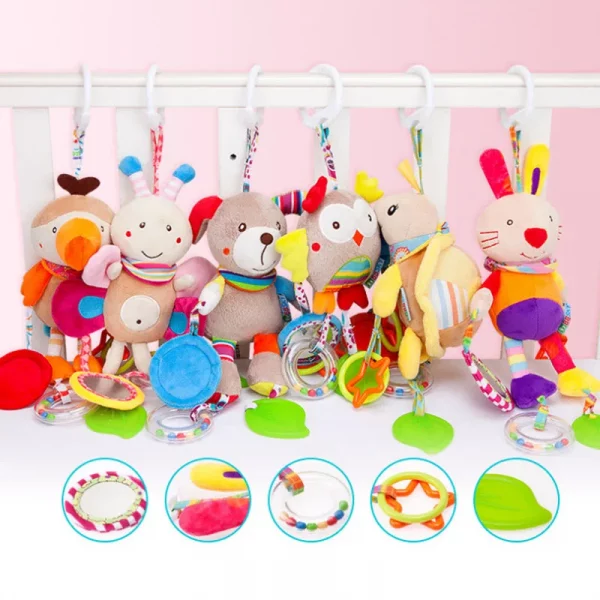Good Quality Newborn Baby Rattles Plush Stroller Cartoon Animal Toys Baby Mobiles Hanging Bell Educational Baby Toys 0-24 Months - Image 2