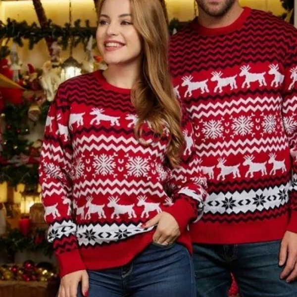Women Men Boys Girls Christmas Sweaters Adults Kids Matching Outfits Warm Thick Jumper Loose Soft Pullover Tops Xmas Family Look