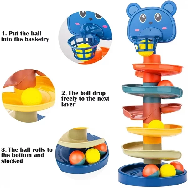 Montessori Baby Toy Rolling Ball Tower Montessori Educational Games For Babies Stacking Track Baby Development Toys 1 2 3 Years - Image 6