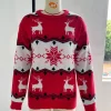 Mom and Daughter Matching Sweaters 2024 New Christmas Knitting Sweater Jacquard Print Pullover Tops Warm Thick Jumpers Xmas Look - Image 4