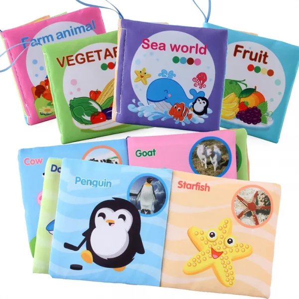 Baby Soft Cloth Book for Newborns 0-12 Months 3D Book Animal Family Cognitive Montessori Early Educational Toys for Kids Gift - Image 3