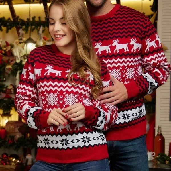 Women Men Boys Girls Christmas Sweaters Adults Kids Matching Outfits Warm Thick Jumper Loose Soft Pullover Tops Xmas Family Look - Image 2