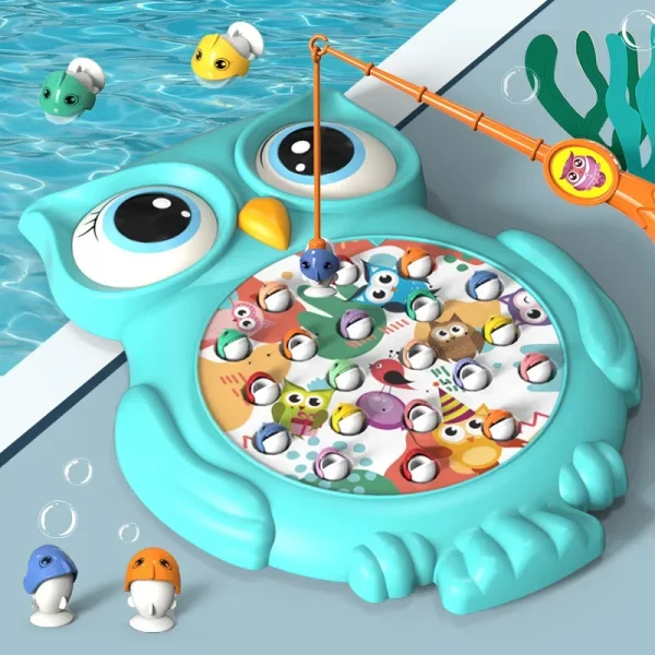 Owl Fishing Toy Baby Montessori Fishing Multifunctional Fish Plate Preschool Toys Play Rod Game Kids Educational Rotating Gift - Image 6