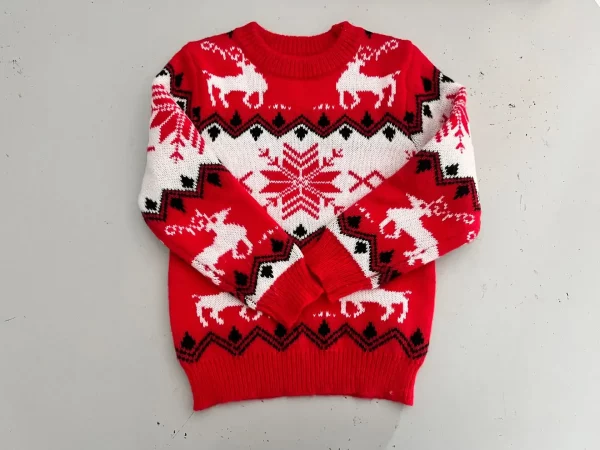 Mom and Daughter Matching Sweaters 2024 New Christmas Knitting Sweater Jacquard Print Pullover Tops Warm Thick Jumpers Xmas Look - Image 5