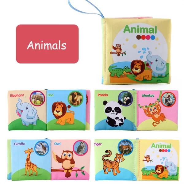 Baby Soft Cloth Book for Newborns 0-12 Months 3D Book Animal Family Cognitive Montessori Early Educational Toys for Kids Gift - Image 6