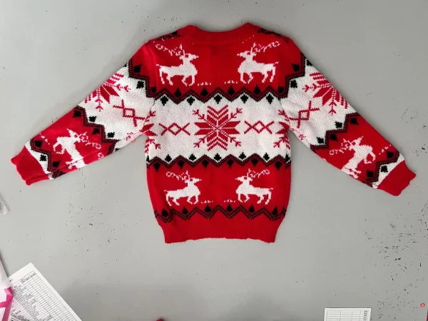 Mom and Daughter Matching Sweaters 2024 New Christmas Knitting Sweater Jacquard Print Pullover Tops Warm Thick Jumpers Xmas Look - Image 6