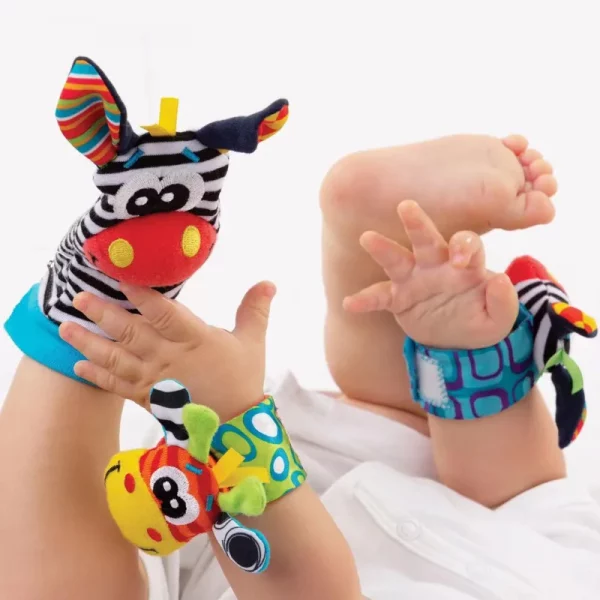 0~24 Months Baby Rattles Soft Plush Toys Foot Wrist Rattle Set Cartoon Newborn Development Educational Toys For Children - Image 2
