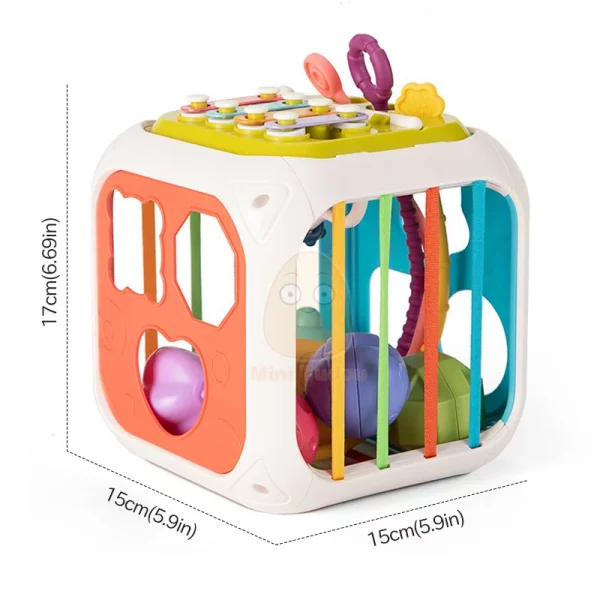 Montessori Toy Baby Activity Cube Shape Blocks Sorting Nesting Piano Game Early Educational Toys For Infant 13 24 Months Gift - Image 6