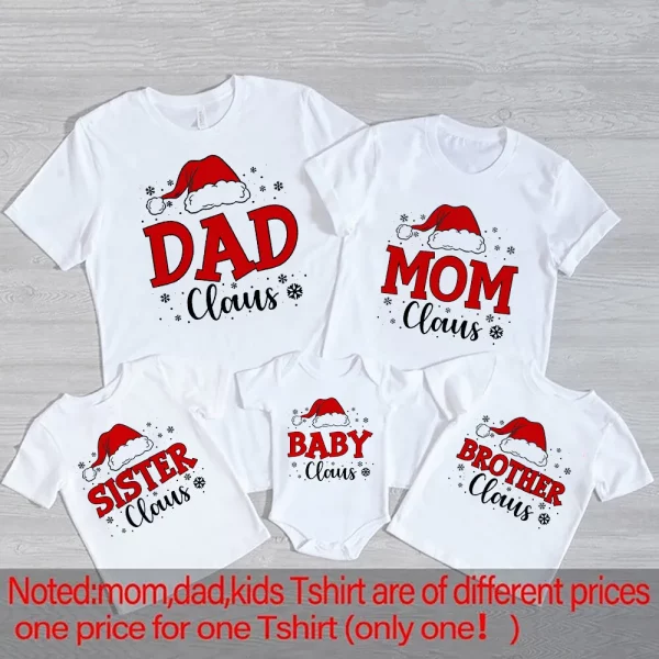Family Christmas Matching Clothes Shirt Xmas Family Togrther Outfit Holiday Tee Festive Mom Dad Kids Baby Matching Tops Romper - Image 3