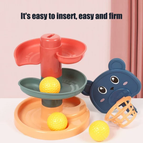 Baby Toys Sliding Rolling Balls Pile Tower Stacking Early Educational Puzzle Rotating Spin Track Toddler Gifts For Children Kids - Image 5
