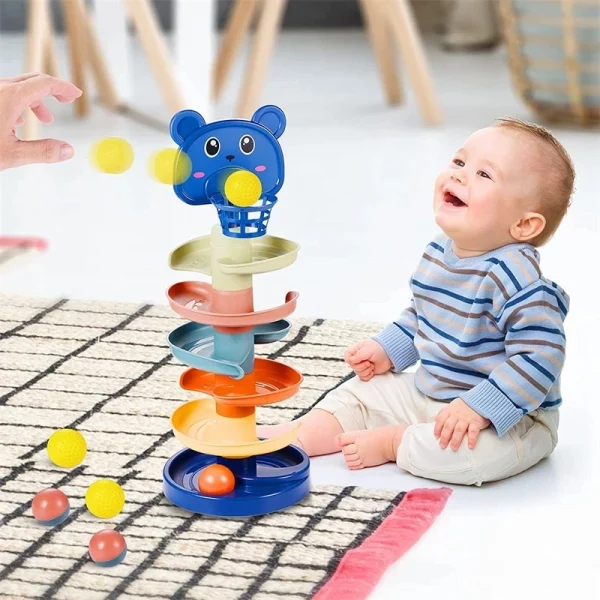 Montessori Baby Toy Rolling Ball Tower Montessori Educational Games For Babies Stacking Track Baby Development Toys 1 2 3 Years - Image 5