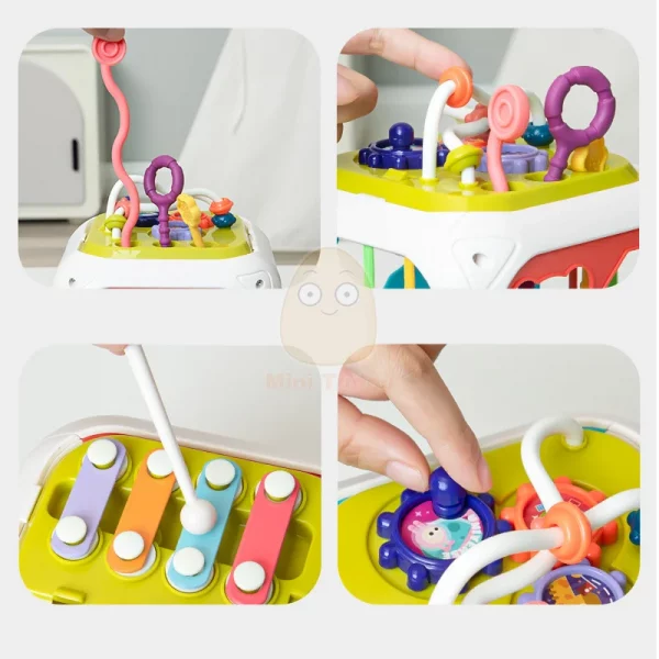 Montessori Toy Baby Activity Cube Shape Blocks Sorting Nesting Piano Game Early Educational Toys For Infant 13 24 Months Gift - Image 4