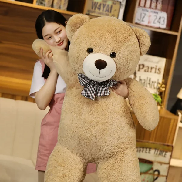 105/130cm 3 Colors Teddy Bear with Bow-knot Giant Stuffed Animals Bear Plush Toys Doll Pillow Kids Lovers Birthday Baby Gift - Image 5
