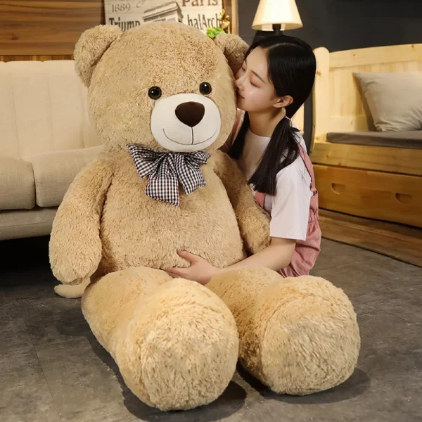 105/130cm 3 Colors Teddy Bear with Bow-knot Giant Stuffed Animals Bear Plush Toys Doll Pillow Kids Lovers Birthday Baby Gift - Image 4