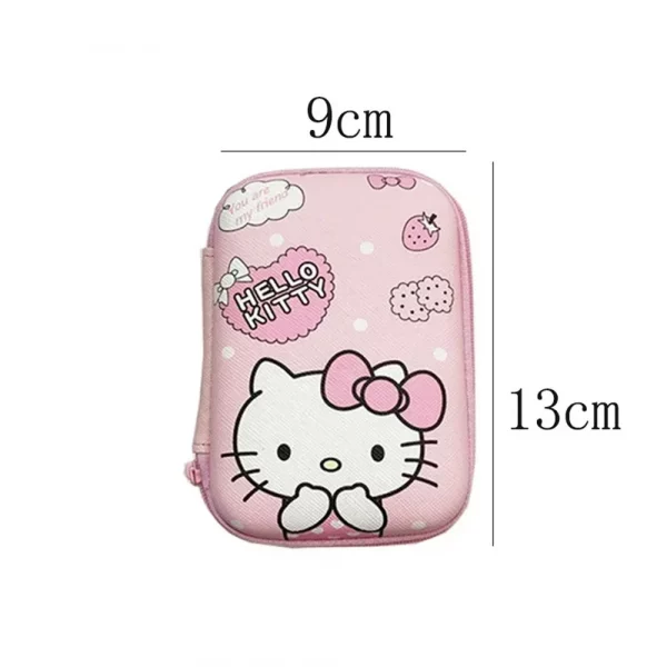 Cute Hello Kitty Sanrio Anime Collection Card Storage Box Hard Case Y2K Earphone Bag Waterproof Data Cable Coin Protection Bag - Image 6