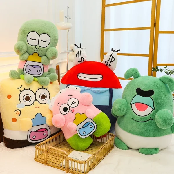 45/55cm Anime Spongebob Squarepants Patrick Star Squidward Eugene H. Krabs Gary Kawaii Stuffed Big Plush Toys Kid Birthday Gifts - Image 5