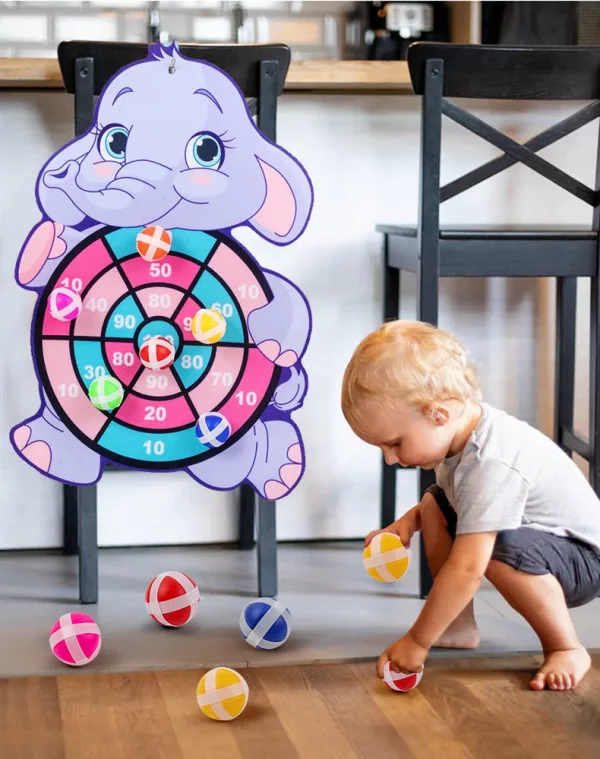 Child Montessori Toys for Kids 3 to 6 Years Old Cartoon Animal Dart Board Sticky Ball Family Interactive Educational Toys Baby