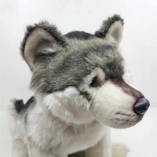 Coyote High Fidelity Anime Cute Gray Wolf Plushie Dog Plush Toys Lifelike Animals Simulation Stuffed Doll Kawai Toy Gifts Kids - Image 4
