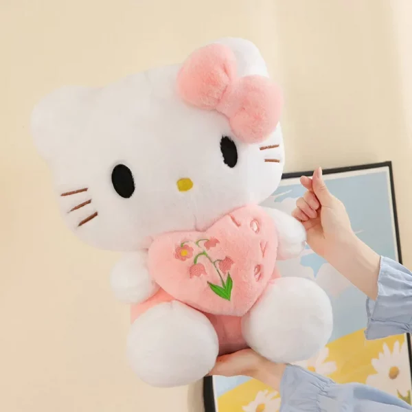 35cm Sanrio Heart Hugging Hello Kitty Plushies Stuffed Animal Toys Cute Heart Hugging Pillow Plush Toy Pillow Birthday Gift - Image 3