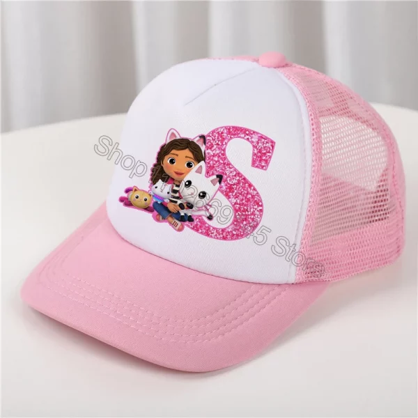 Cute Gabby Dollhouses Girls Baseball Caps English Letters Cartoon Hat Children Casual Hat Adjustable Peaked Cap Birthday Gifts - Image 5