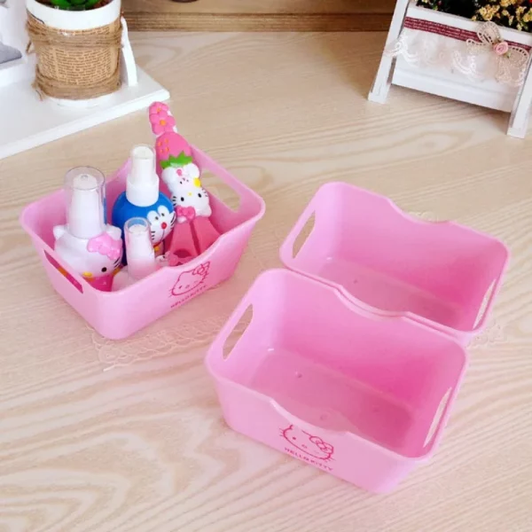 Sanrio Hello Kitty Cartoon Organizer Box Cute Desktop Plastic Sundries Storage Case Cosmetics Sundry Jewelry Stationery Box Gift - Image 2