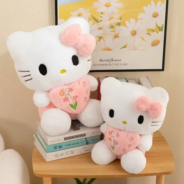 35cm Sanrio Heart Hugging Hello Kitty Plushies Stuffed Animal Toys Cute Heart Hugging Pillow Plush Toy Pillow Birthday Gift - Image 2