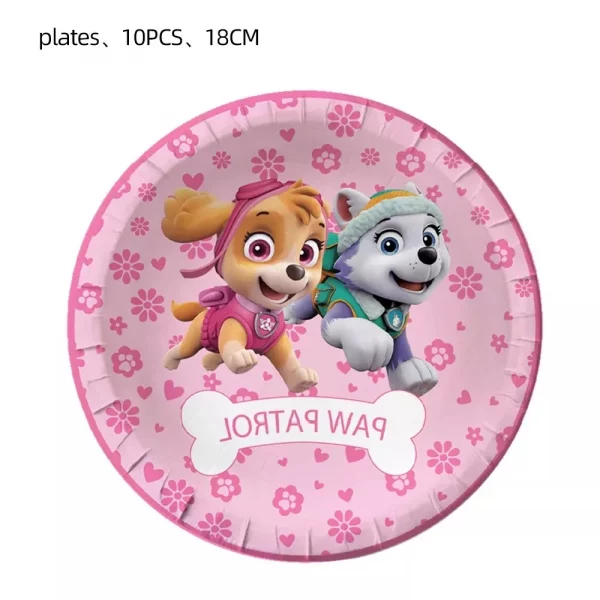 Pink Paw Patrol Girls Party Supplies Dogs Skye Balloons Cup Plate Tablecloth Toys Sticker Baby Shower Happy Birthday Decorations - Image 2