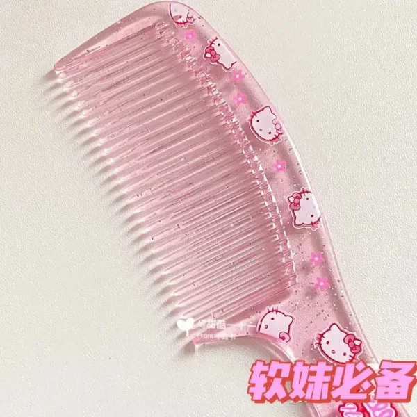 Sanrio Hello Kitty Cute Cartoon Comb Dense Tooth Comb Japanese Soft Girl Portable Makeup Comb Student Comb Hair Smooth Hair Comb - Image 4