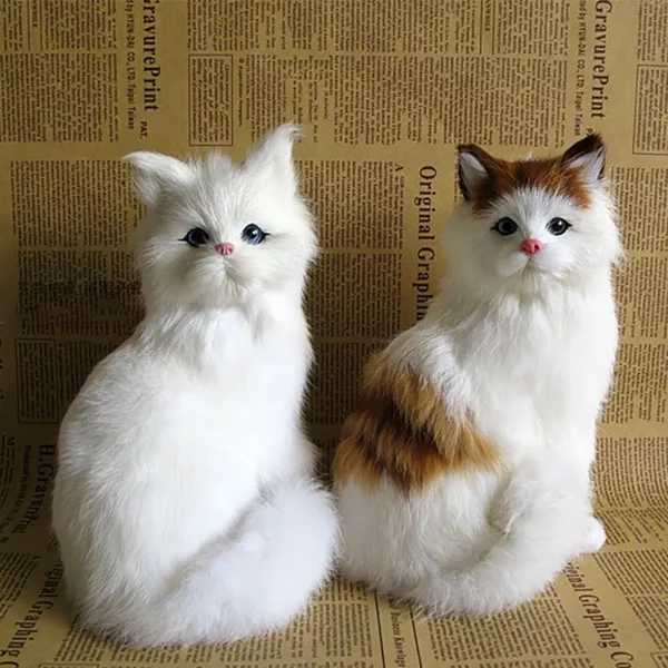Simulation Mini Cat Cute Plush Cats Toy Children Birthday Gifts Creative Imitation Cat Ornaments Home Decoration Supplies - Image 2