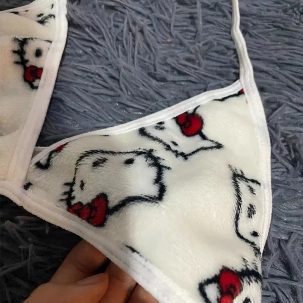 Sanrio Hello Kitty Women's Pajamas Set Sleepwear 2Pcs Short Tank Tops and Shorts Sexy Plush Homewear Women Pajamas Bra Sets - Image 3