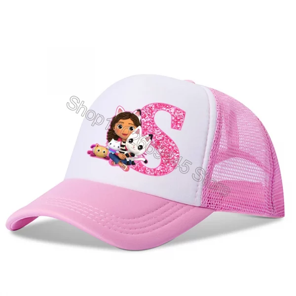 Cute Gabby Dollhouses Girls Baseball Caps English Letters Cartoon Hat Children Casual Hat Adjustable Peaked Cap Birthday Gifts - Image 4