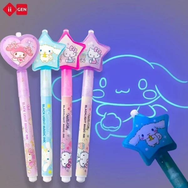Sanrio Kawaii Cinnamoroll Hello Kitty Magics Invisible Pen Cute Cartoon Kuromi My Melody Highlighter Pen Children Toys for Girls