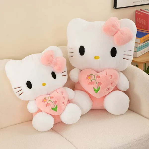 35cm Sanrio Heart Hugging Hello Kitty Plushies Stuffed Animal Toys Cute Heart Hugging Pillow Plush Toy Pillow Birthday Gift - Image 4
