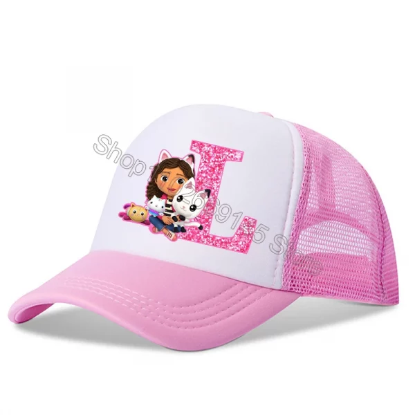 Cute Gabby Dollhouses Girls Baseball Caps English Letters Cartoon Hat Children Casual Hat Adjustable Peaked Cap Birthday Gifts - Image 3